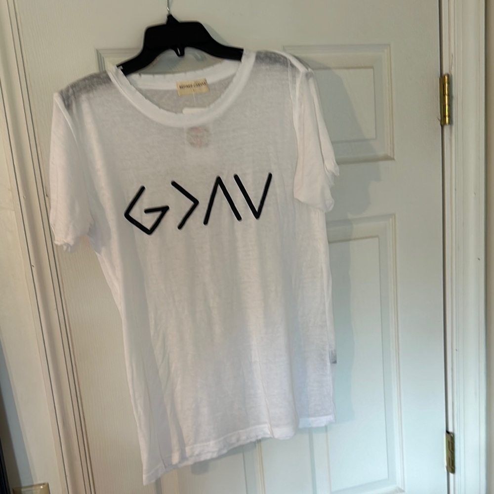 God Is Greater than our Ups and Downs White Graphic T-Shirt